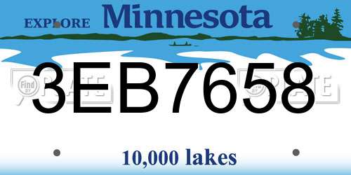 3EB7658 Minnesota License Plate