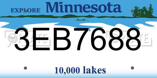 3EB7688 Minnesota License Plate