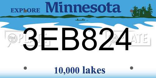 3EB824 Minnesota License Plate