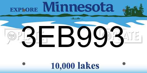 3EB993 Minnesota License Plate