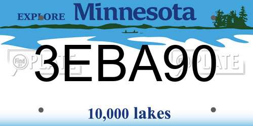 3EBA90 Minnesota License Plate