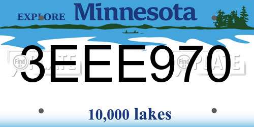 3EEE970 Minnesota License Plate