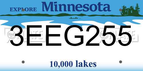 3EEG255 Minnesota License Plate