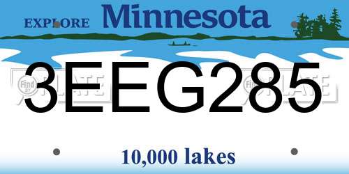 3EEG285 Minnesota License Plate