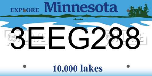 3EEG288 Minnesota License Plate