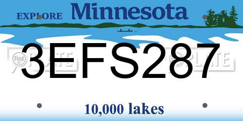 3EFS287 Minnesota License Plate