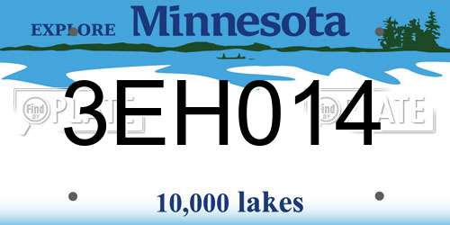 3EH014 Minnesota License Plate