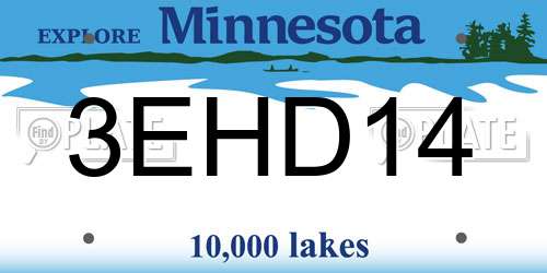 3EHD14 Minnesota License Plate