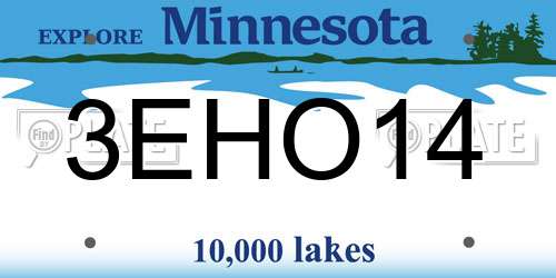 3EHO14 Minnesota License Plate