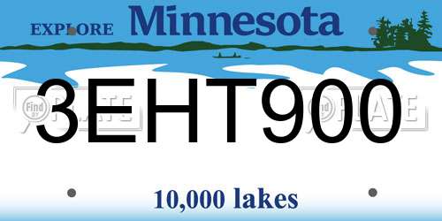 3EHT900 Minnesota License Plate