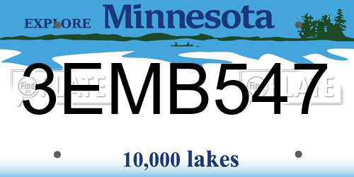 3EMB547 Minnesota License Plate