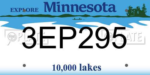 3EP295 Minnesota License Plate