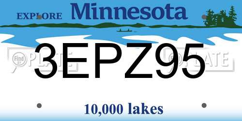 3EPZ95 Minnesota License Plate