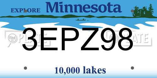 3EPZ98 Minnesota License Plate