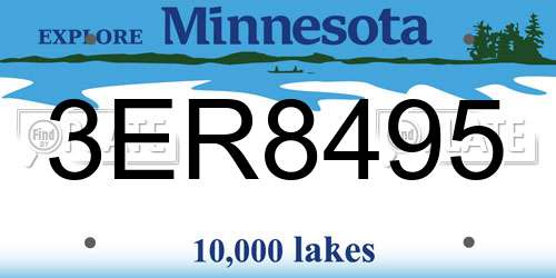 3ER8495 Minnesota License Plate