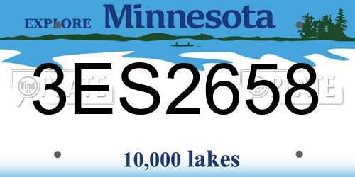 3ES2658 Minnesota License Plate