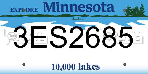 3ES2685 Minnesota License Plate
