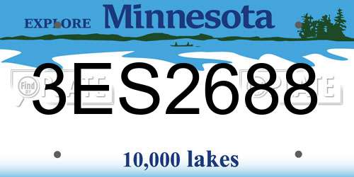 3ES2688 Minnesota License Plate