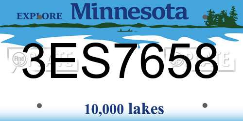 3ES7658 Minnesota License Plate
