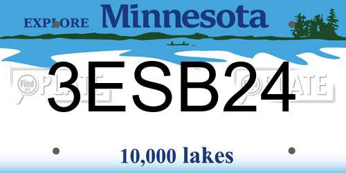 3ESB24 Minnesota License Plate