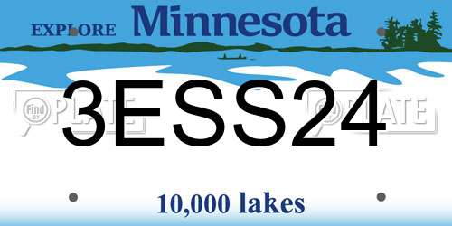 3ESS24 Minnesota License Plate