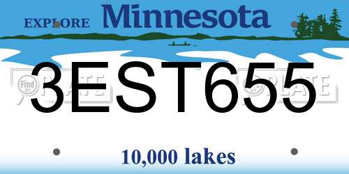 3EST655 Minnesota License Plate