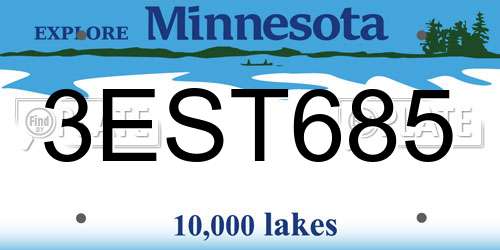 3EST685 Minnesota License Plate
