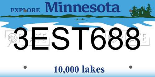 3EST688 Minnesota License Plate