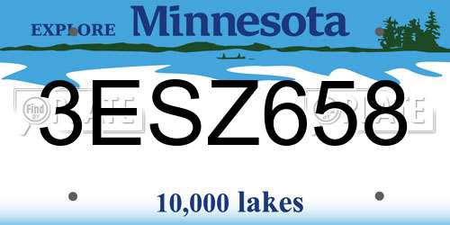3ESZ658 Minnesota License Plate