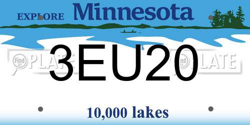 3EU20 Minnesota License Plate