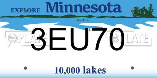 3EU70 Minnesota License Plate