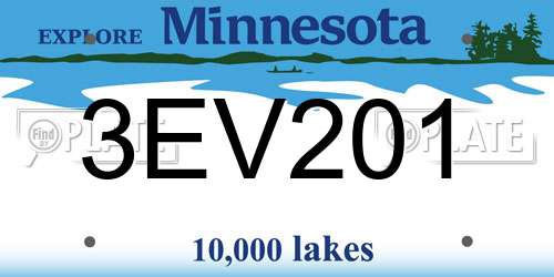 3EV201 Minnesota License Plate