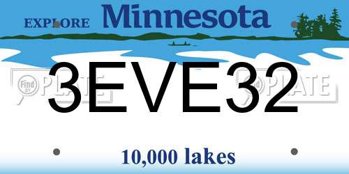 3EVE32 Minnesota License Plate