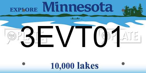 3EVT01 Minnesota License Plate