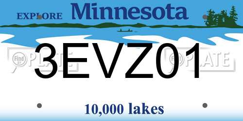 3EVZ01 Minnesota License Plate