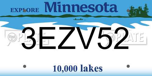 3EZV52 Minnesota License Plate