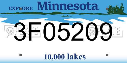 3F05209 Minnesota License Plate
