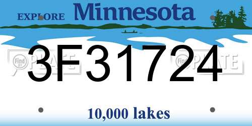3F31724 Minnesota License Plate