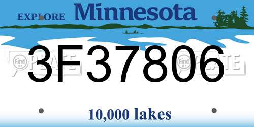 3F37806 Minnesota License Plate