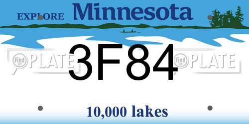 3F84 Minnesota License Plate
