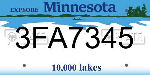 3FA7345 Minnesota License Plate