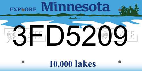 3FD5209 Minnesota License Plate