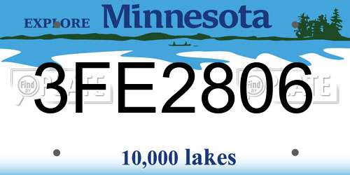3FE2806 Minnesota License Plate