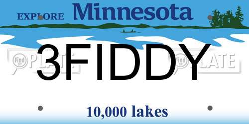 3FIDDY Minnesota License Plate