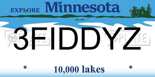 3FIDDYZ Minnesota License Plate