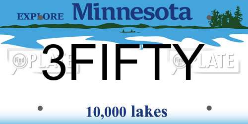 3FIFTY Minnesota License Plate