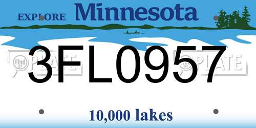 3FL0957 Minnesota License Plate