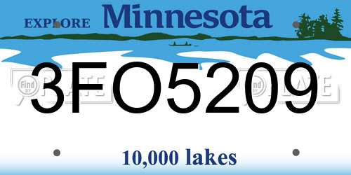 3FO5209 Minnesota License Plate