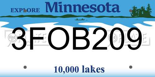3FOB209 Minnesota License Plate