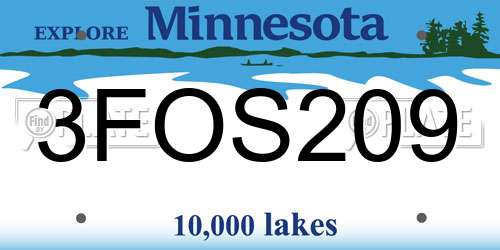 3FOS209 Minnesota License Plate